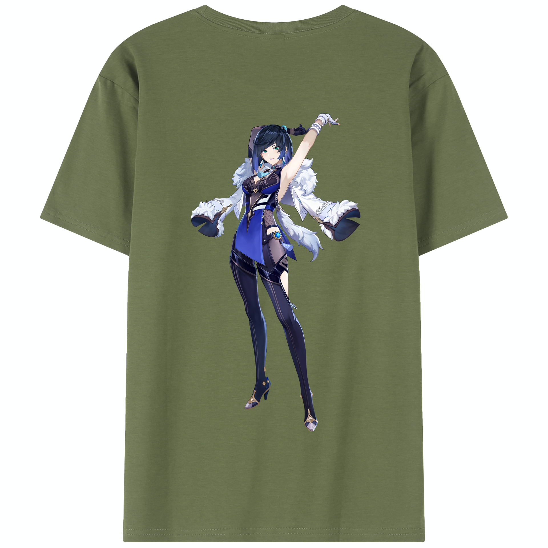 げんし神 夜兰 やらん genshin Yaran 綿100％半袖Tシャツ（背面プリント）